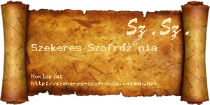 Szekeres Szofrónia névjegykártya
